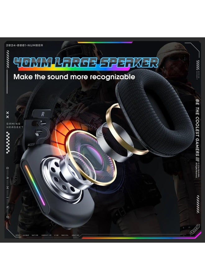 Onikuma X12 Gaming Headset Serero Sound – Noise Reduction Mic. – Cool RGB Light – 40mm Speaker Unit – Comfort Ear Pads – 3.5mm jack + USB for Power For Mobile, PC, PS 4/5 | Black - Image 3